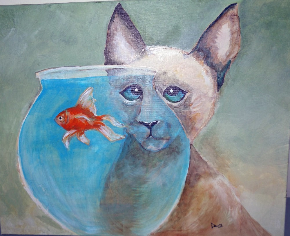 Cat And Goldfish
